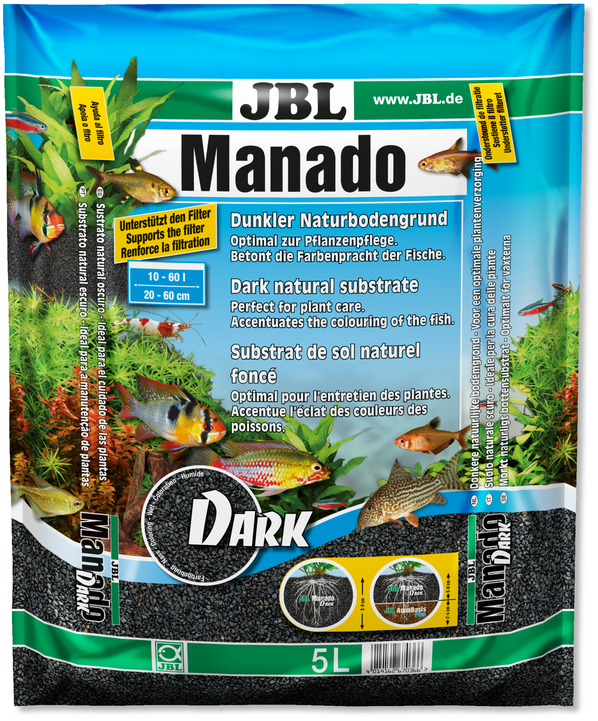 JBL Manado sol neutre pour aquarium : 5 L - Materiel-aquatique